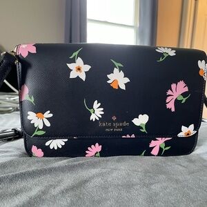 Kate Spade Black Floral Crossbody Bag